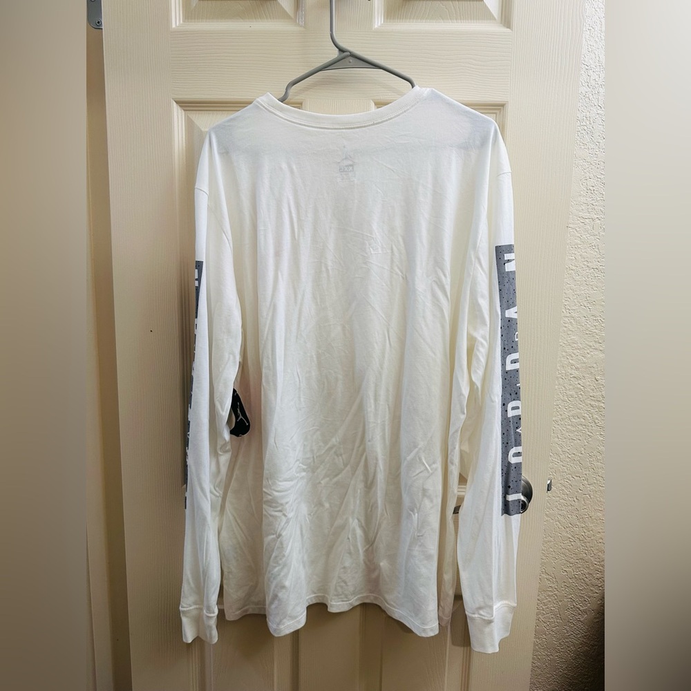 Jordan White and Gray Long Sleeve Men's Tee - Picture 5 of 5